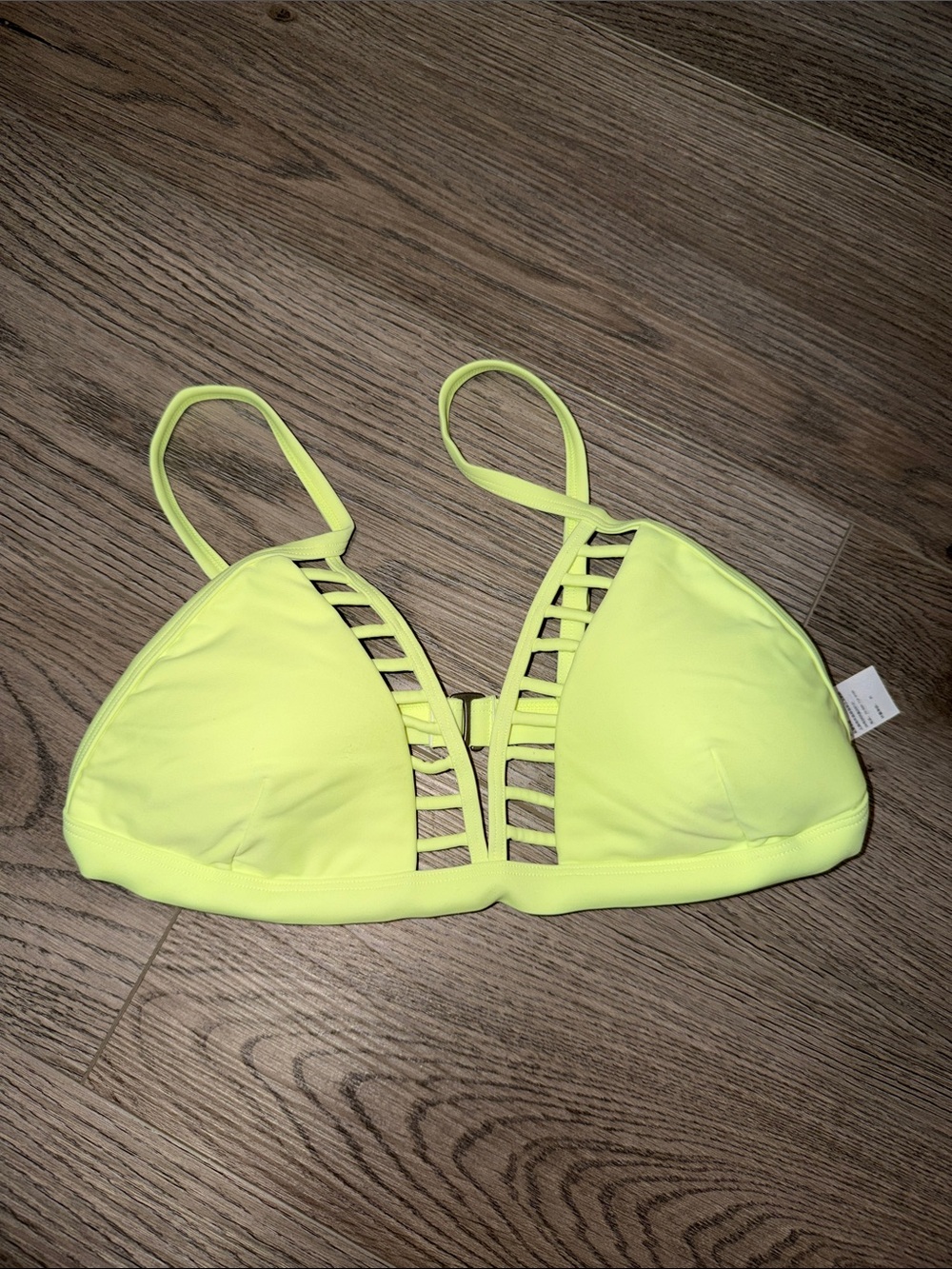 Hollister Neon Yellow Strappy Ladder Bikini Top